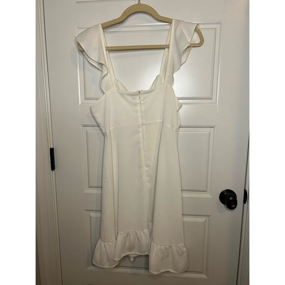 Alter’d State white flutter sleeve and hem sundress medium, summer party church - Picture 4 of 7